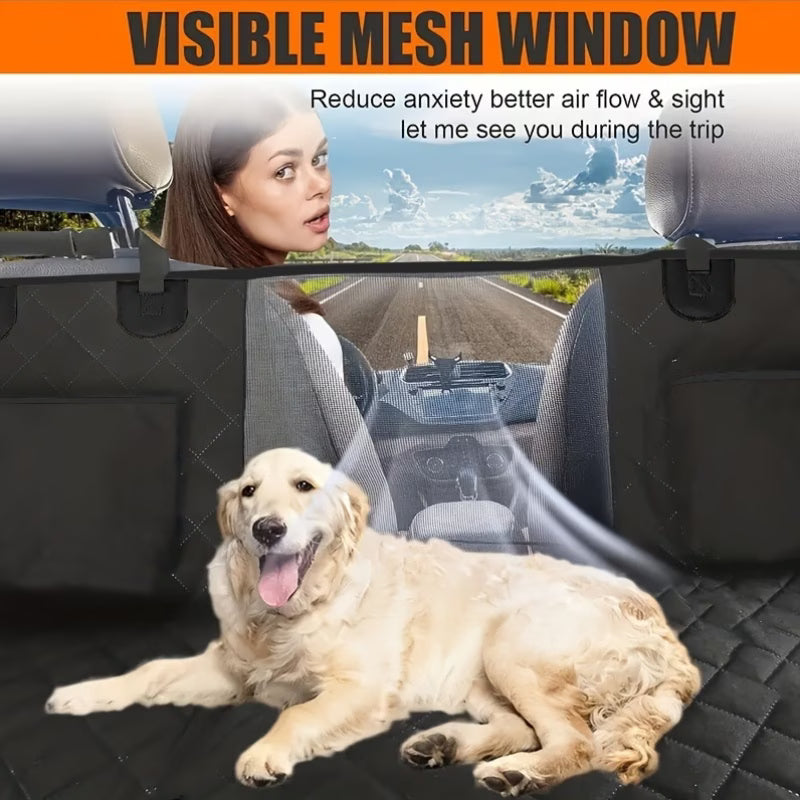 Rugged Paws™ Hard-Base Dog Back Seat Protector — Waterproof & Non-Slip