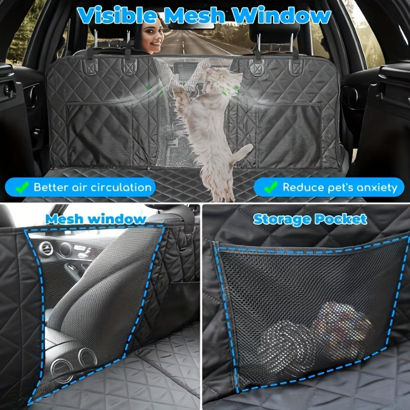 Rugged Paws™ Hard-Base Dog Back Seat Protector — Waterproof & Non-Slip
