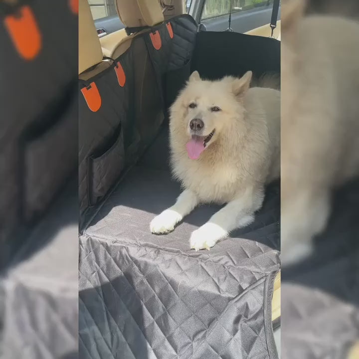 Rugged Paws™ Hard-Base Dog Back Seat Protector — Waterproof & Non-Slip