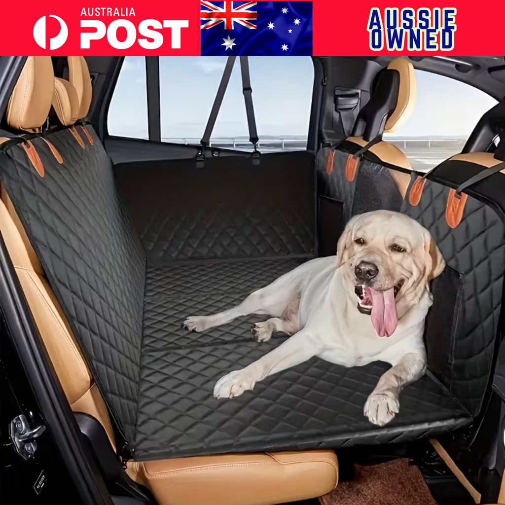 Rugged Paws™ Hard-Base Dog Back Seat Protector — Waterproof & Non-Slip